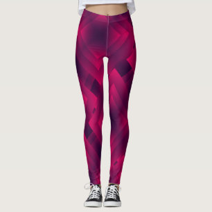 Legging Design geométrico simples de cor maroon