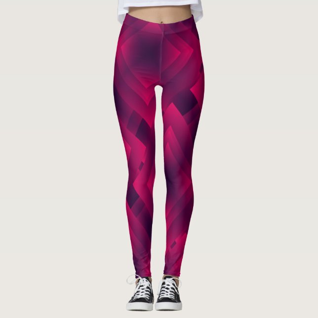 Legging Design geométrico simples de cor maroon (Frente)