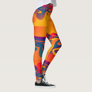 Legging Design Gráfico - vermelho amarelo azul contínuo 01