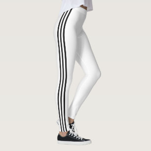 Legging Design impermeável - Black Side Stripe - White de