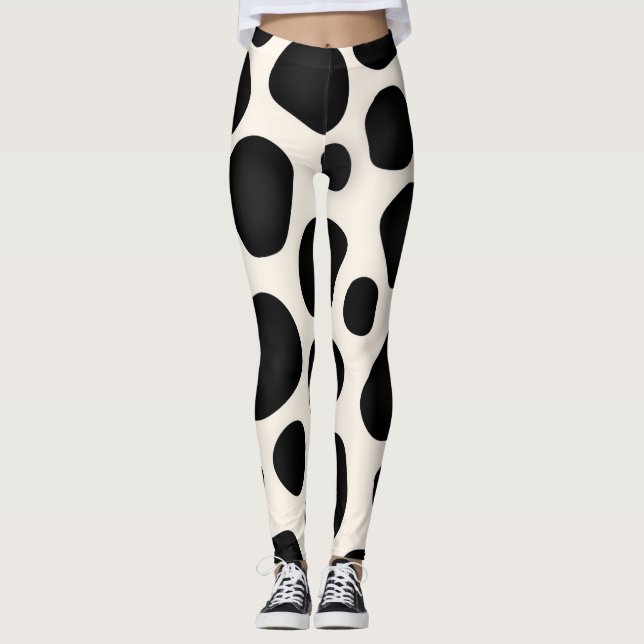 Legging Design moderno com padrões pretos (Frente)