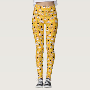 Legging Design na moda amarelo de Emoji do divertimento