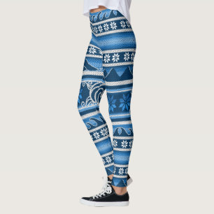 Legging Design nórdico azul do inverno