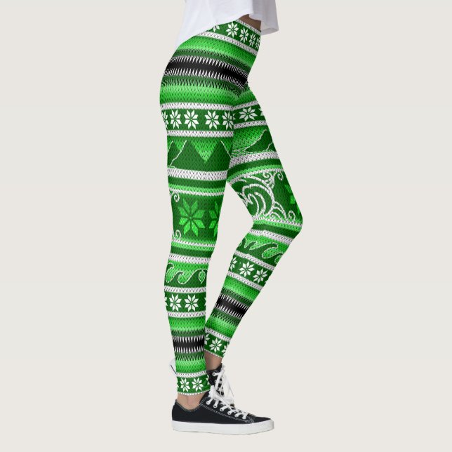 Legging Design Nórdico Verde Inverno (Direita)