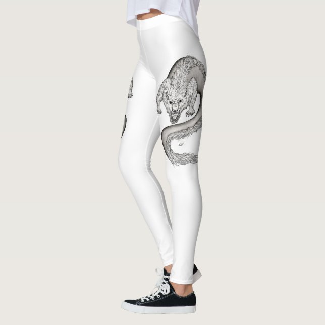 Legging Design preto e branco do Wolfdragon (Esquerda)