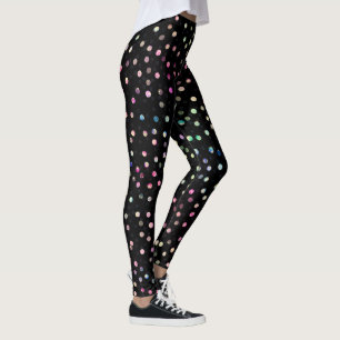 Legging Design preto para pontos brilhantes iridescentes e