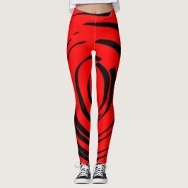 Legging Design preto sobre fundo vermelho
