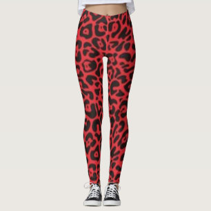 Legging Design preto vermelho do impressão do teste padr