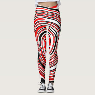 Legging Design psíquico branco-vermelho e preto