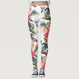 Legging Design Tropical Floral, Aves Marinhas, Borboletas