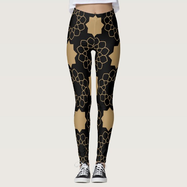 Legging Design Turco de Padrão Geométrico Islâmico (Frente)