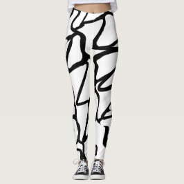 Legging Design único preto e branco