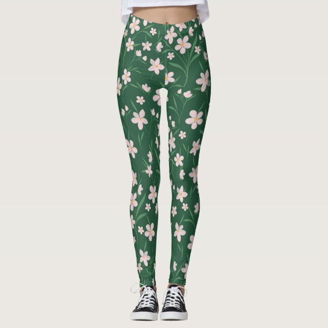 Legging Design Verde Cinza-Vidro, Cor-de-Água (Frente)