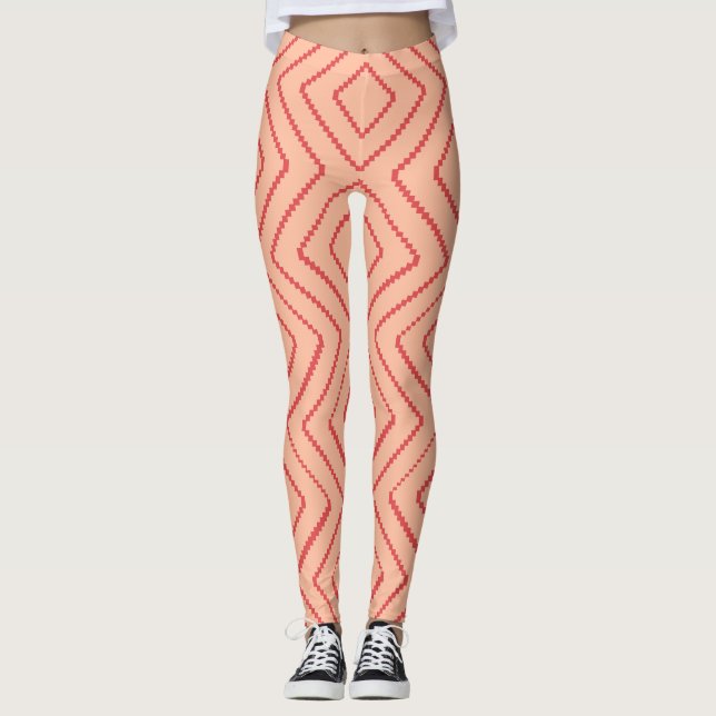 Legging Design vermelho escuro Geométrico (Frente)