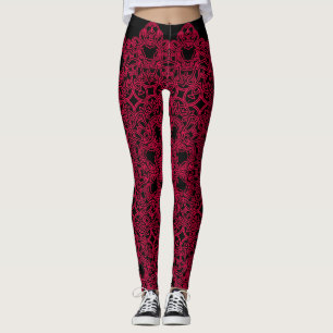 Legging Design vermelho geométrico no atlético feminino ne