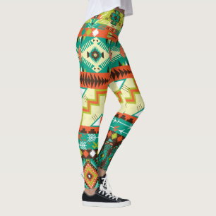 Legging Design vibrante do nativo americano