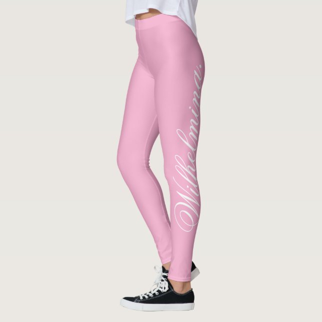 Legging Design Your Own Name on Stylish Light Pink (Esquerda)