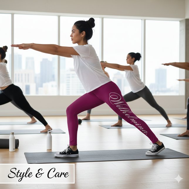 Legging Design Your Own Name on Stylish Wine (Design Your Own Name on Stylish Wine Leggings)