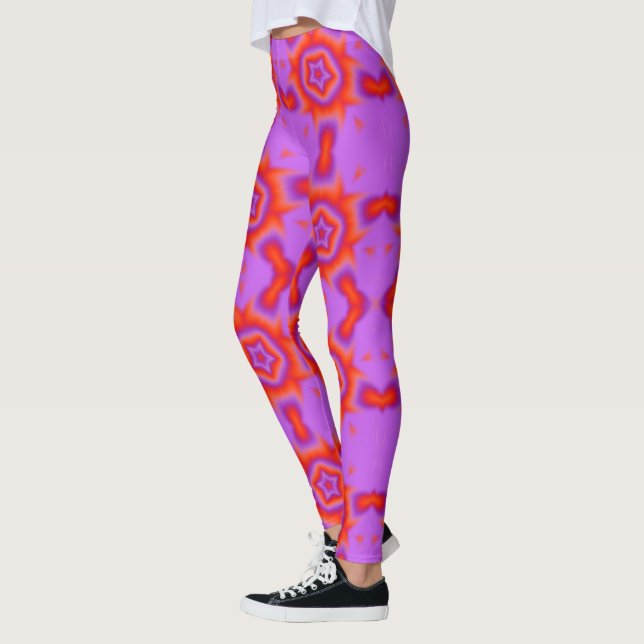 Legging Designer de Energia do Pentagrama Elétrico (Esquerda)