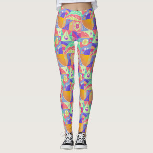 Legging Designs geométricos Funky Multicolor feminino