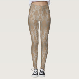 Legging Deslocamento "Burnout Look" do Filigree do Damask 