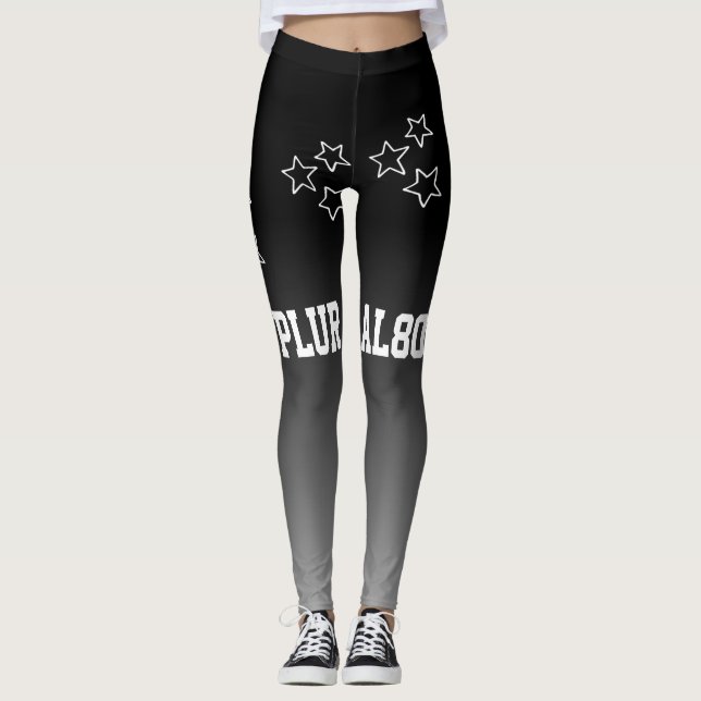 Legging Despertar cinzas pretas de gradiente moderno (Frente)