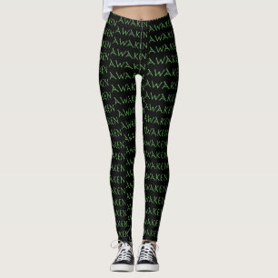 Legging Desperte no verde em calças pretas da ioga