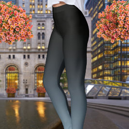 Legging Desvanecimento do Gradiente da Cinza de Bue Negro 