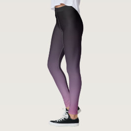 Legging Desvanecimento do Gradiente de Mão Roxo Preto-Lila