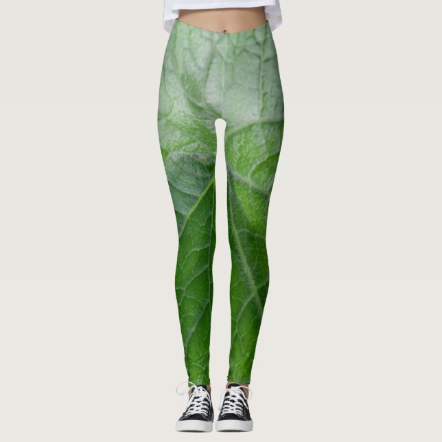 Legging Detalhe da Folha Verde (Frente)