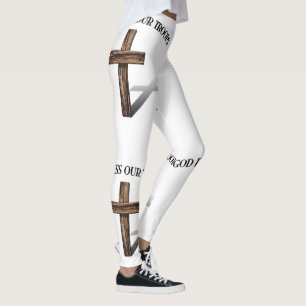 Legging Deus Abençoe Nossas Tropas Com Cruz