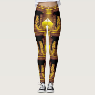 Legging Deusa Egípcia, Ouro no Templo Preto