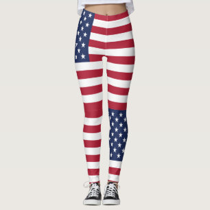 Legging Dia da Independência de Bandeira Americana