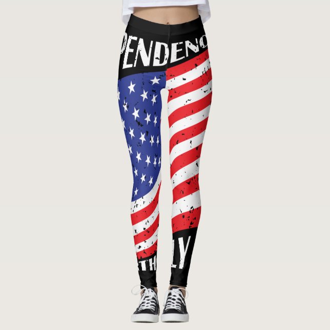 Legging Dia da Independência & quarto julho de 2017 (Frente)
