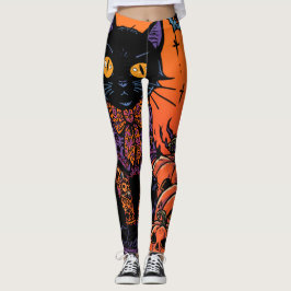 Legging Dia das Bruxas,O Ladrão do Campo de Abóboras ,Gato