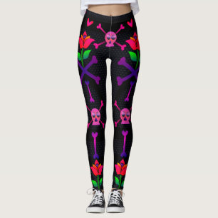 Legging Dia das caneleiras inoperantes do crânio e dos