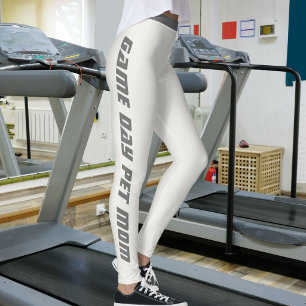 Legging Dia de Jogo Neutro Brilho Metálico Personalizado P