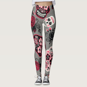 Legging Dia de los Muertos: Padrão Vintage