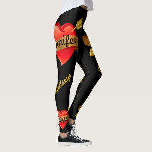 Legging Dia de os namorados Cupid's Srow Your Name BLACK