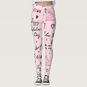 Legging Dia de os namorados: 'Eu Amo Você' Em Segundo Plan