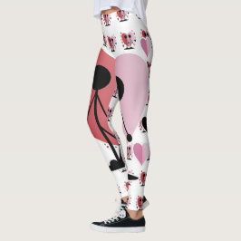 Legging Dia de os namorados Stick Figures Segurando Mãos