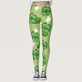 Legging Dia de Patrick com vergonhas em verde