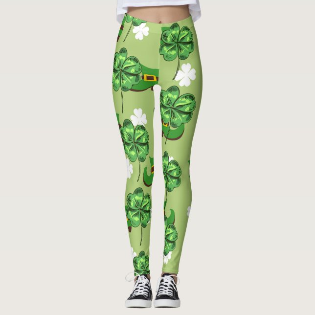 Legging Dia de Patrick com vergonhas em verde (Frente)