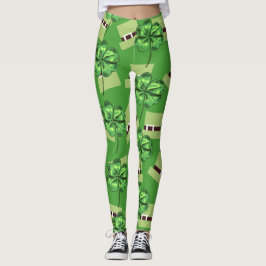 Legging Dia de Patrick com vergonhas em verde