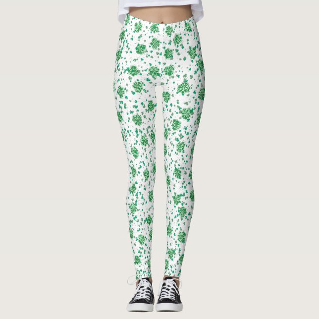Legging Dia de Patrick, Shamrock celta verde (Frente)
