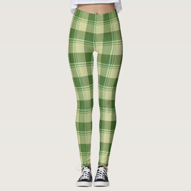 Legging Dia de Santa Xadrez Verde (Frente)