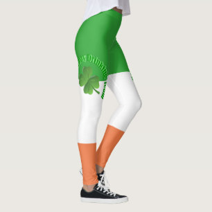 Legging Dia de São Patrício bebendo - bandeira irlandesa