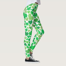 Legging Dia de São Patrício Coração Verde Sortudo Moda Fof