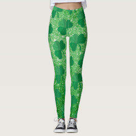 Legging Dia de São Patrício De Shamrock Verde Brilhante Gl