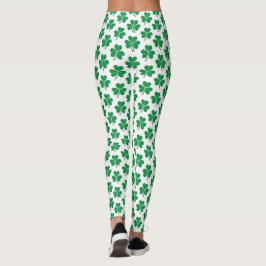 Legging Dia de São Patrício do padrão Shamrock verde